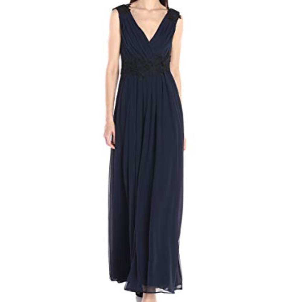 Sheath Floor Length Vera Wang Dress with Lace